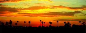 Sunset Over The City Of Anaheim